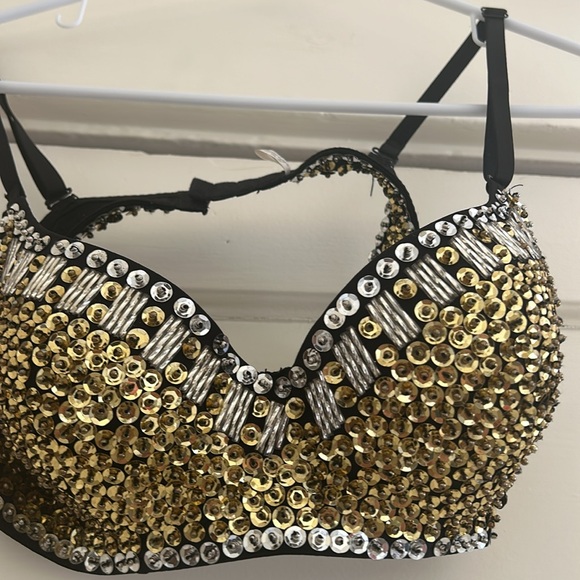 Gold sequin bra top! - Picture 1 of 4